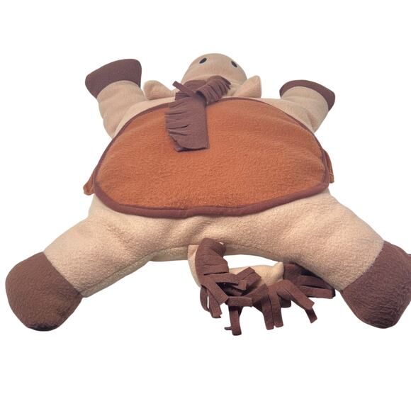 Crown Crafts Horse Plush Pillow Buddies Large 25" Vintage Tan Brown Saddle - Picture 5 of 7